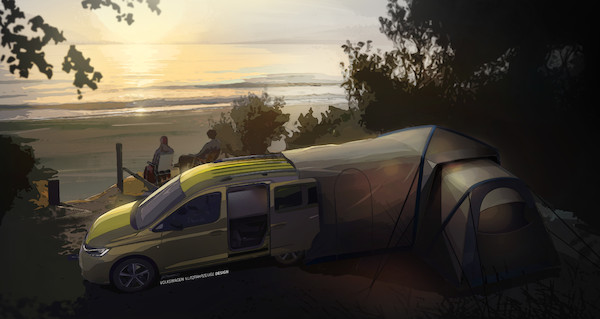 Spanie pod gwiazdami: Volkswagen Samochody Dostawcze prezentuje pierwsze rysunki nowego mini-kampera