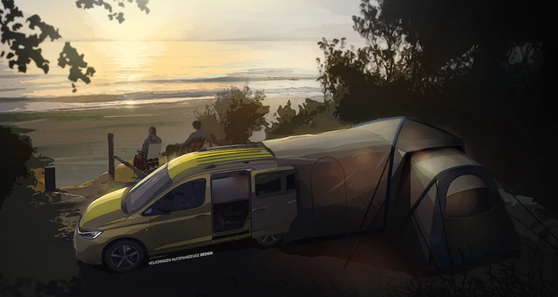 Spanie pod gwiazdami: Volkswagen Samochody Dostawcze prezentuje pierwsze rysunki nowego mini-kampera - 1.