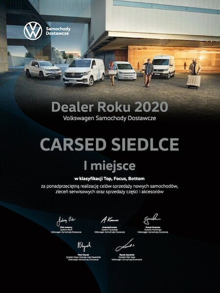 Rozstrzygnięcie konkursu „Dealer Roku 2020” marki Volkswagen Samochody Dostawcze