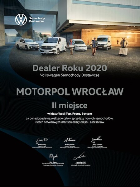 Rozstrzygnięcie konkursu „Dealer Roku 2020” marki Volkswagen Samochody Dostawcze