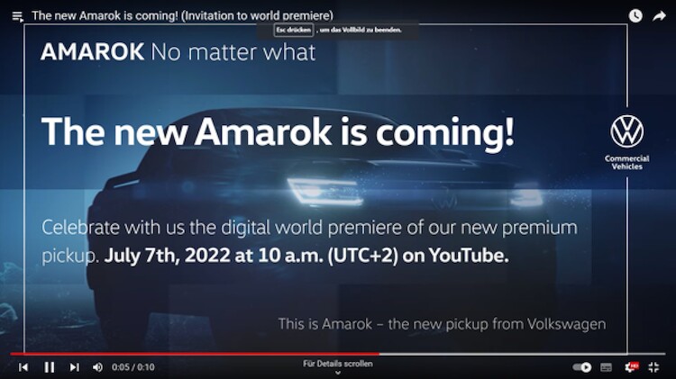 Informacja o światowej premierze nowego Amaroka